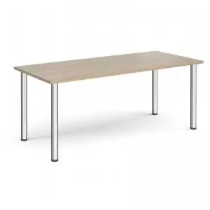 Rectangular chrome radial leg meeting table 1800mm x 800mm - barcelona