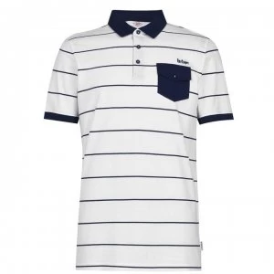 Lee Cooper Stripe Polo Mens - White/Navy