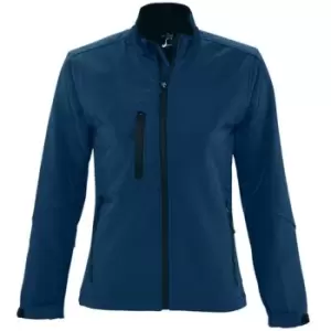 SOLS Womens/Ladies Roxy Soft Shell Jacket (Breathable, Windproof And Water Resistant) (XL) (Abyss Blue)