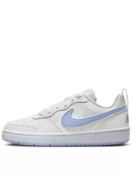 Nike Older Girls Court Borough Low Recraft Trainers, White/Blue, Size 4 Older