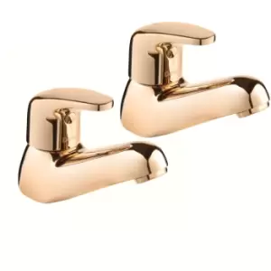 Deva - Adore Modern Bath Taps Pair - Gold