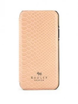 Radley Melon Snake Skin Folio Case iPhone X/Xs With Card Slot