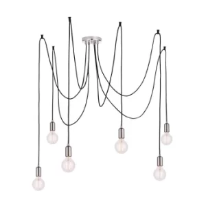 Studio 6 Light Cluster Pendant Chrome Plate, E27