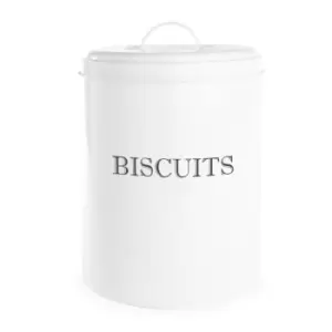 Vintage Biscuit Tin White M&W - White