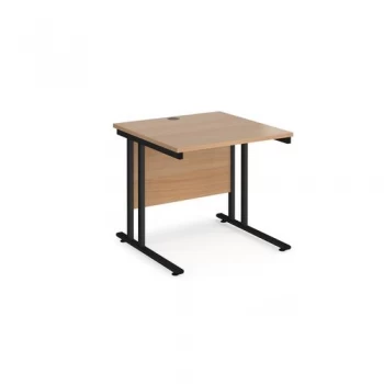 Maestro 25 straight desk 800mm x 800mm Black cantilever leg frame,