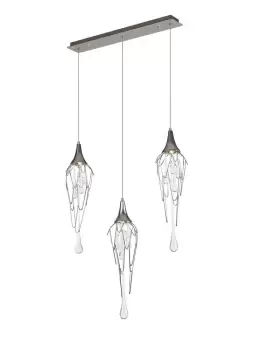 Linear Ceiling Cluster Pendant Bar, 3 x GU10, Polished Chrome