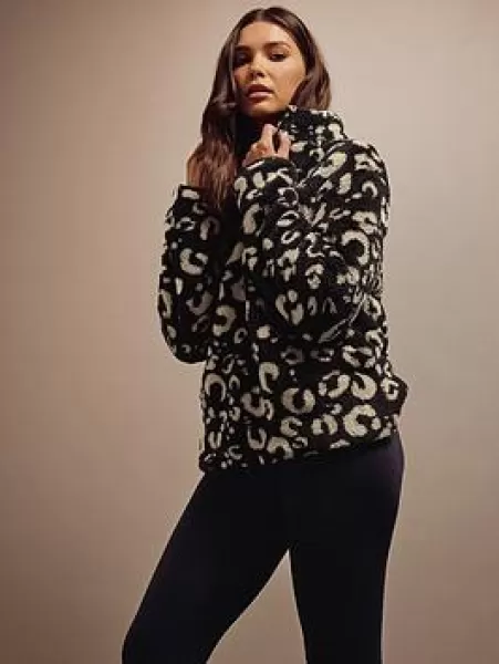 Tall Printed Half Zip Teddy Fleece