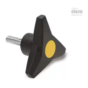 Elesa - soft Three-arm knob-VB.839/80 p-M10x30-Soft-C4 Yellow