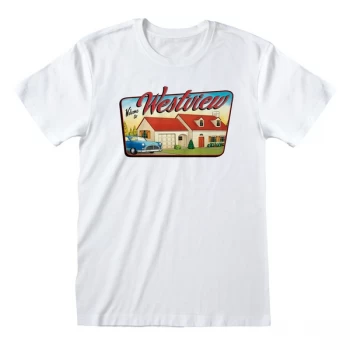 Marvel WandaVision - Welcome To WestView Unisex Medium T-Shirt - White