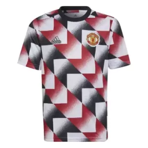 adidas Manchester United Pre Match Top 2022 2023 Juniors - White