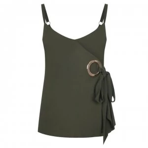 Biba Eyelet Cami Top - Forest Night