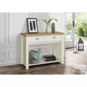 Birlea Highgate 2 Drawer Console Table Cream And Oak