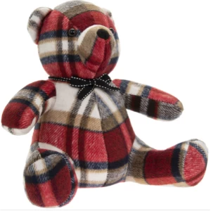 Red Check Teddy Doorstop By Lesser & Pavey