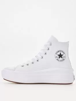 Converse Chuck Taylor All Star Move Leather, White, Size 8, Women