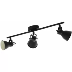 Loops - Flush Ceiling Light 3 Spots Colour Black Shade Bulb GU10 3x3.3W Included