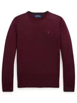 Ralph Lauren Boys Jumper - Harvard Wine, Dark Red, Size Age: 8-10 Years=M