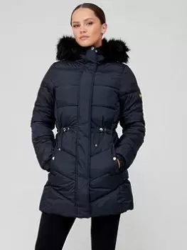 Barbour International Bahia Quilt Jacket - Black, Size 14, Women