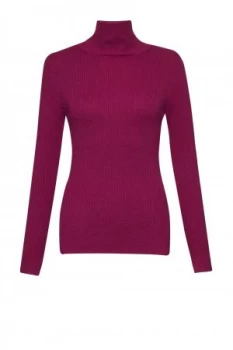 French Connection Nicola Knits High Neck Jumper Pink