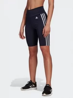 adidas Designed To Move High-rise Short Sport Tights, Blue/White, Size L, Women