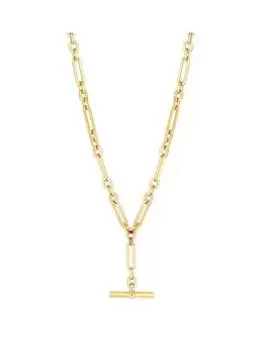 Jon Richard Jon Richard Gold Plated Polished T Bar Necklace, Gold, Women