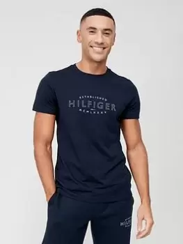 Tommy Hilfiger Classic Curved Logo T-Shirt - Navy, Size 2XL, Men