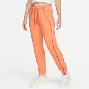 Nike Air Womens Mid-Rise Fleece Joggers - Orange