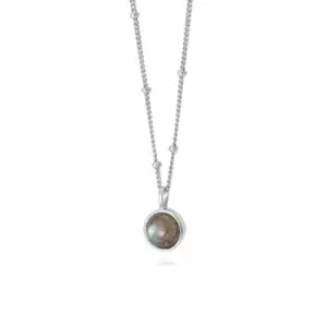 Daisy London Jewellery 925 Sterling Silver Labradorite Healing Stone Necklace Sterling Silver