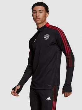 adidas Manchester United 21/22 Warm Up Top - Black, Size L, Men