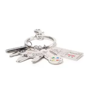 Nintendo - Controllers & Logo Keyring - Silver