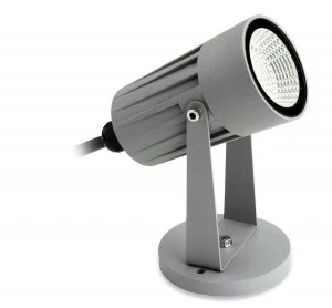 LED 1 Light Outdoor Wall Light & Spike Spot Silver IP44