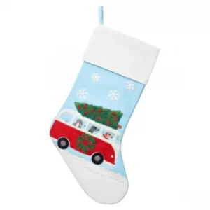 Sass & Belle Dogs in Camper Van Embroidered Stocking