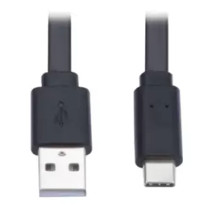 Tripp Lite U038-003-FL USB-A to USB-C Flat Cable - M/M USB 2.0 Thunderbolt 3 Compatible Black 3 ft. (0.91 m)