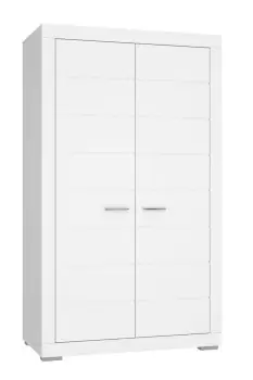 Large 2 Door White Gloss Wardrobe - Snow