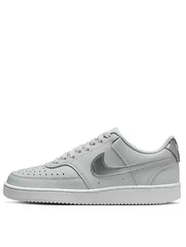 Nike Court Vision Low Next Nature - Grey/Silver , White/Silver, Size 4, Women