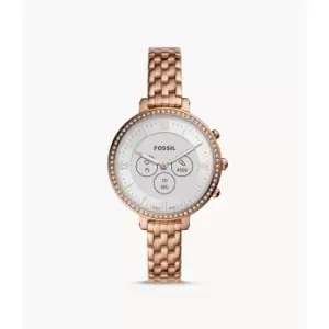 Fossil Womens Hybrid Smartwatch Hr Monroe Rose Gold-Tone Stainless Steel - Rose Gold