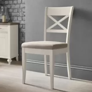 Downtown Montreal Pebble Grey Fabric X Back Chair Pair