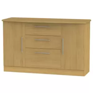 Edina Ready Assembled 2 Door 3 Drawer Sideboard Modern Oak