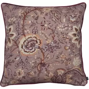 Prestigious Textiles Apsley Jacobean Floral Piped Edge Cushion Cover, Woodrose, 55 x 55 Cm