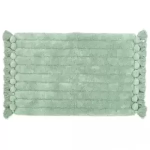 Furn Tassel Ribbed Bath Mat (One Size) (Sage)