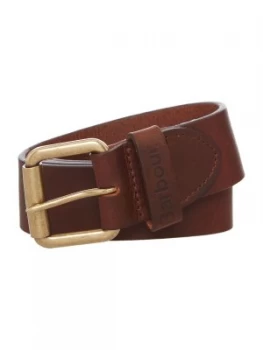 Barbour Matt Leather Belt Brown