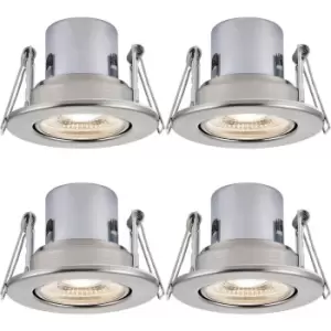 4 PACK Recessed Tiltable Ceiling Downlight - 8.5W Cool White LED Satin Nickel