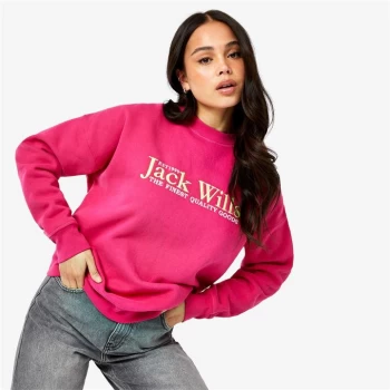 Jack Wills Manton Boyfriend Crew Neck Sweatshirt - Dark Pink