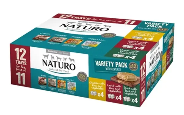 Naturo Adult Wet Dog Food with Rice Variety Pcs 12x400g