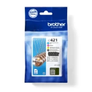 Brother LC421VAL Black and Colour Ink Cartridge 4 Pack (Original)