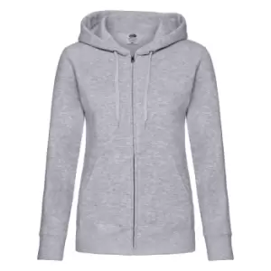 Fruit Of The Loom Ladies Lady-Fit Hooded Sweatshirt Jacket (S) (Heather Grey)