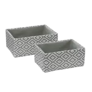 Jvl Argyle Set Of 2 Rectangular Storage Baskets