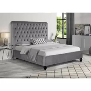 Envisage Trade - Fiona Upholstered Beds - Plush Velvet, King Size Frame, Grey - Grey