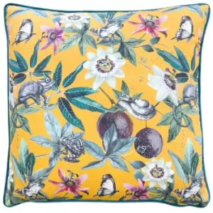 Wild Passion Creatures Cushion Yellow, Yellow / 50 x 50cm / Polyester Filled