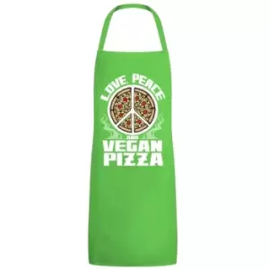 Grindstore Unisex Adult Love Peace And Vegan Pizza Full Apron (One Size) (Green) - Green