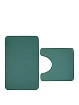 Catherine Lansfield Anti-Bacterial Memory Foam Bathmat And Ped Mat